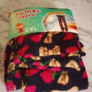 Kids Bottoms/ Girls Deluxe Leggings/  Strawberries & Bows Size Large NWT